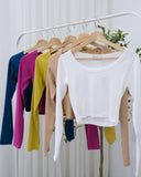 Vailey Longsleeves Rib Knit Crop Top