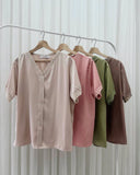 Vienda V-Neck Satin Top