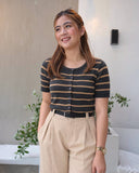 Vivyan Stripe Knit Top