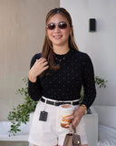 Yancie Longsleeve Polka Top