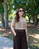 Ymara Textured Stripe Knit Top
