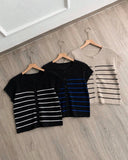 Ymara Textured Stripe Knit Top